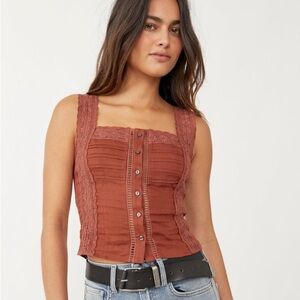 Free People Maggie Lace Tank